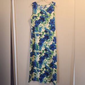 Teddi Blue Floral Maxi Dress on Cream